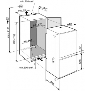 Встраиваемый двухкамерный холодильник Liebherr ICBS 3324