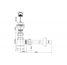 Сифон для умивальника McAlpine, HC1L