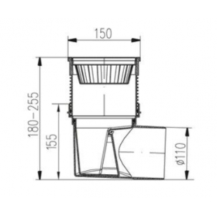 Трап уличный двухкорпусной MCH 324 S с решеткой из пластика