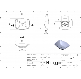Умивальник Miraggio LEX S MIRASTONE 0000419