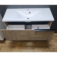 Тумба Мойдодыр Cubic 100-A дуб обожженный с умывальником Aquakharkov.com.ua UNO 1000 00-0008642