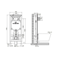 Инсталляция для унитаза Oli 80  кнопка смыва NARROW хром 890231