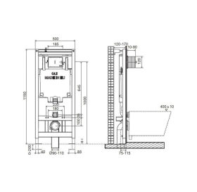 Инсталляция для унитаза Oli 80  кнопка смыва NARROW хром 890231