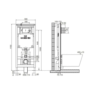Инсталляция для унитаза Oli 80  кнопка смыва NARROW хром 890231