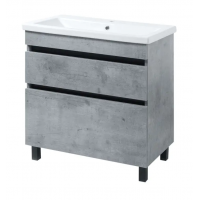 Тумба ПІК Мінімал з умивальником КОМО 80 см, T-308019- Mgr + UM-8019 (Grey)