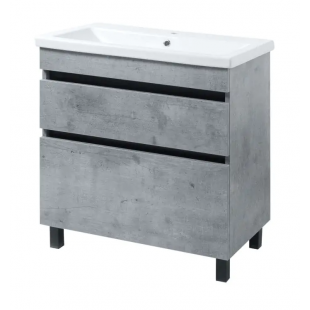 Тумба ПІК Мінімал з умивальником КОМО 80 см, T-308019- Mgr + UM-8019 (Grey)
