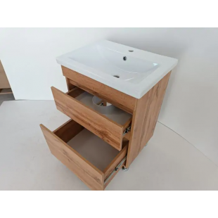 Тумба ПІК Мінімал з умивальником КОМО  50 см, T 305019 Mw + UM-5019 (Wood)
