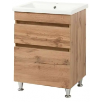 Тумба ПІК Мінімал з умивальником КОМО 60 см, T 306019-Mw + UM-6019 (Wood)