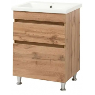 Тумба ПІК Мінімал з умивальником КОМО 60 см, T 306019-Mw + UM-6019 (Wood)