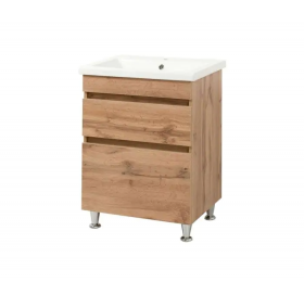 Тумба ПІК Мінімал с умывальником КОМО 60 см, T 306019-Mw + UM-6019 (Wood)