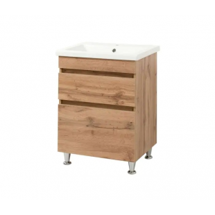 Тумба ПІК Мінімал з умивальником КОМО 60 см, T 306019-Mw + UM-6019 (Wood)