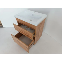 Тумба ПІК Мінімал з умивальником КОМО 60 см, T 306019-Mw + UM-6019 (Wood)