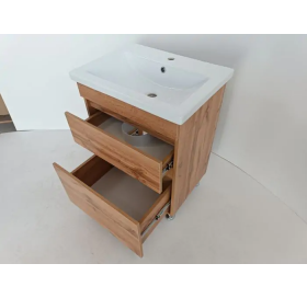Тумба ПІК Мінімал с умывальником КОМО 60 см, T 306019-Mw + UM-6019 (Wood)