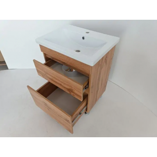 Тумба ПІК Мінімал з умивальником КОМО 60 см, T 306019-Mw + UM-6019 (Wood)