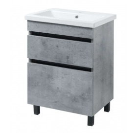 Тумба ПІК Мінімал с умывальником КОМО 60 см, T 306019 Mgr + UM-6019 (Grey)