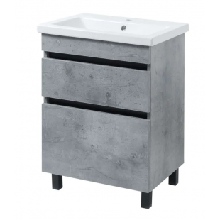 Тумба ПІК Мінімал з умивальником КОМО 60 см, T 306019 Mgr + UM-6019 (Grey)