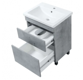 Тумба ПІК Мінімал с умывальником КОМО 60 см, T 306019 Mgr + UM-6019 (Grey)