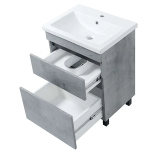 Тумба ПІК Мінімал з умивальником КОМО 60 см, T 306019 Mgr + UM-6019 (Grey)