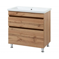 Тумба ПІК Мінімал з умивальником КОМО 80 см, T-308019- Mw + UM-8019 (Wood)
