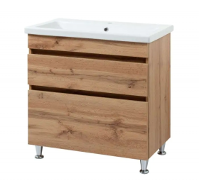 Тумба ПІК Мінімал с умывальником КОМО 80 см, T-308019- Mw + UM-8019 (Wood)