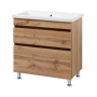Тумба ПІК Мінімал з умивальником КОМО 80 см, T-308019- Mw + UM-8019 (Wood)