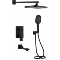 Душовий комплект Qtap Gemini, Matt Black QTGEM114BLM45703