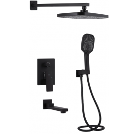 Душовий комплект Qtap Gemini, Matt Black QTGEM114BLM45703
