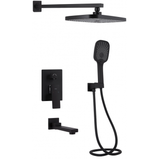 Душовий комплект Qtap Gemini, Matt Black QTGEM114BLM45703