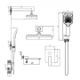 Душовий комплект Qtap Gemini, Matt Black QTGEM114BLM45703