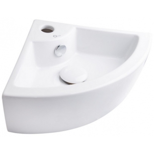 Раковина угловая Qtap Kiwi WHI 4299/F008 с донным клапаном