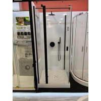 Душова кабіна RADAWAY NES Black KDJ II + NES S1 чорний/прозоре скло (90x90), 10032090-54-01L+10039090-01-01 (виставковий зразок)