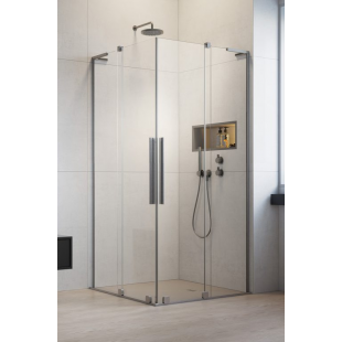 Душова кабіна квадратна Radaway Furo SL Brushed Nickel KDD Transparent 90x90x200, нікель, безпечне скло, 10305090-91-01L+10305090-91-01R