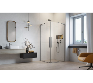 Душевая кабина квадратная Radaway Furo SL Brushed Nickel KDD Transparent 90x90x200, никель, безопасное стекло, 10305090-91-01L+10305090-91-01R