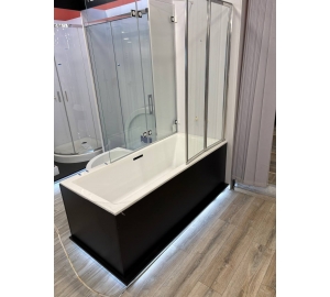 Ванна акриловая RADAWAY TIANA 170x75 (WA1-52-170x075) + ножки (NWA-62) + Сифон Radaway для ванны Tiana черный ARIN.FLOW.BL (выставочный образец)