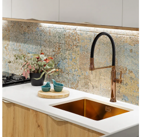Смеситель кухонный Ramon Soler KITCHEN Black/Gold 386801MACU38E304205