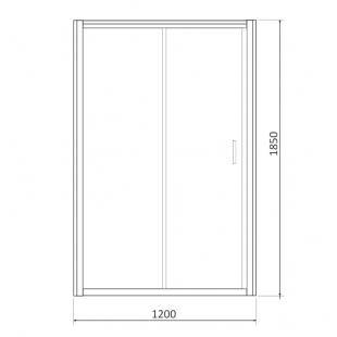 Душові двері RJ 120*185, профіль хром, скло прозоре,075682