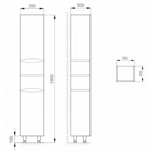 Пенал Sanwerk "ALESSA" 35 венге, левый MV0000254
