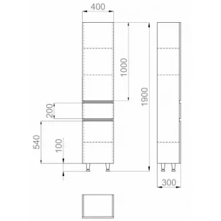 Пенал Sanwerk "AMATA" 40 белый, правый MV0000785