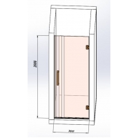 Стеклянная дверь для душа Studio Glass PRINCESS Chrome 200x70 см