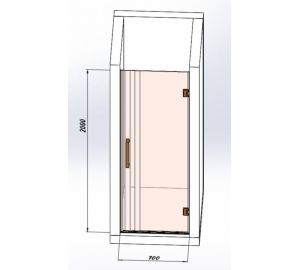 Стеклянная дверь для душа Studio Glass PRINCESS Chrome 200x70 см