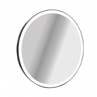 Дзеркало StudioGlass YAMATO Iron Mirror 60x60 см кругле в металевій рамі з LED-підсвіткою, (Чорний)