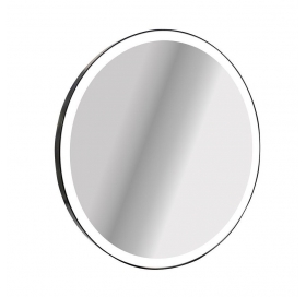 Дзеркало StudioGlass YAMATO Iron Mirror 80x80 см кругле в металевій рамі з LED-підсвіткою, (Чорний)