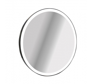 Зеркало StudioGlass YAMATO Iron Mirror 50x50 см круглое в металлической раме с LED-подсветкой, (Черный)