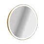 Зеркало StudioGlass YAMATO Iron Mirror 80x80 см круглое в металлической раме с LED-подсветкой, (Золотой)
