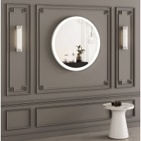 Зеркало StudioGlass YAMATO Iron Mirror 50x50 см круглое в металлической раме с LED-подсветкой, (Белый)