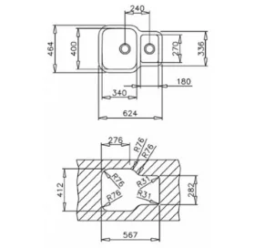 Кухонная мойка Teka BE 1 1/2 B 625 REV 10125160