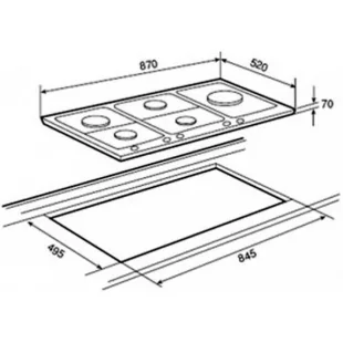 Варочная поверхность газовая Teka EW 90 5G AI AL TR 40219061