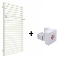 Полотенцесушитель Terma City 1050x600 Ral soft 9016 E8+ split 800W + Терморегулятор скрытого монтажа Terma KTX2 White WLCIT105060KS96E8TS1D+WEKT2K916S