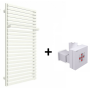 Полотенцесушитель Terma City 1050x600 Ral soft 9016 E8+ split 800W + Терморегулятор скрытого монтажа Terma KTX2 White WLCIT105060KS96E8TS1D+WEKT2K916S