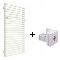 Рушникосушка Terma City 1050x600 Ral soft 9016 E8+ split 800W + Терморегулятор прихованого монтажу Terma KTX2 White WLCIT105060KS96E8TS1D+WEKT2K916S